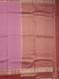 Dupion fancy saree allover checks & contrast border with zari pallu and plain blouse