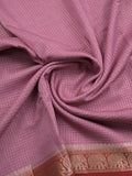 Dupion fancy saree allover checks & contrast border with zari pallu and plain blouse
