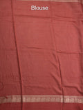 Dupion fancy saree allover checks & contrast border with zari pallu and plain blouse