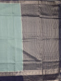 Dupion fancy saree allover checks & contrast border with zari pallu and plain blouse