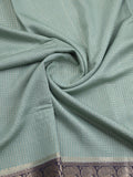 Dupion fancy saree allover checks & contrast border with zari pallu and plain blouse