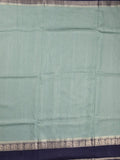 Dupion fancy saree allover checks & contrast border with zari pallu and plain blouse