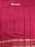 Maheshwari fancy saree violet color allover plain & zari border with zari pallu and contrast plain blouse
