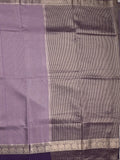 Dupion fancy saree allover checks & contrast border with zari pallu and plain blouse