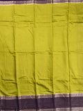 Maheshwari fancy saree lemon yellow color allover plain & zari border with zari pallu and contrast plain blouse