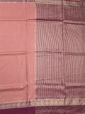 Dupion fancy saree allover checks & contrast border with zari pallu and plain blouse