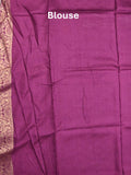 Dola silk fancy saree pastel purple color allover prints & zari border with rich pallu and contrast plain blouse