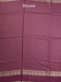 Dupion fancy saree allover checks & contrast border with zari pallu and plain blouse