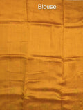 Chanderi jute fancy saree allover floral weaves with small zari border and attached plain blouse