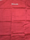Chanderi jute fancy saree allover floral weaves with small zari border and attached plain blouse