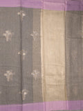 Chanderi fancy saree allover motifs with zari border with attached matching blouse