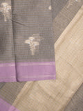 Chanderi fancy saree allover motifs with zari border with attached matching blouse