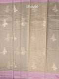 Chanderi fancy saree allover motifs with zari border with attached matching blouse