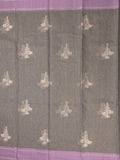 Chanderi fancy saree allover motifs with zari border with attached matching blouse