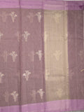 Chanderi fancy saree allover motifs with zari border with attached matching blouse
