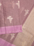 Chanderi fancy saree allover motifs with zari border with attached matching blouse