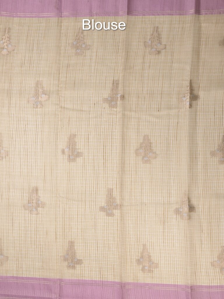 Chanderi fancy saree allover motifs with zari border with attached matching blouse
