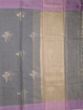 Chanderi fancy saree allover motifs with zari border with attached matching blouse