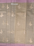 Chanderi fancy saree allover motifs with zari border with attached matching blouse
