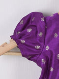 Handcrafted pen kalamkari raw silk kids lehenga 0-1 year