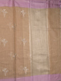 Chanderi fancy saree allover motifs with zari border with attached matching blouse