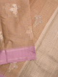 Chanderi fancy saree allover motifs with zari border with attached matching blouse