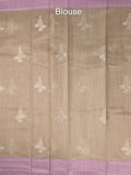 Chanderi fancy saree allover motifs with zari border with attached matching blouse