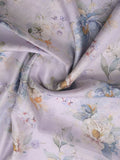 Kota fancy floral printed saree with contrast border and attached printed blouse