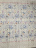 Kota fancy floral printed saree with contrast border and attached printed blouse