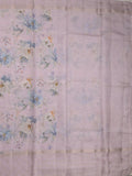 Kota fancy floral printed saree with contrast border and attached printed blouse