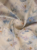 Kota fancy floral printed saree with contrast border and attached printed blouse