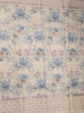 Kota fancy floral printed saree with contrast border and attached printed blouse