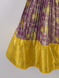 Handcrafted pen kalamkari raw silk kids lehenga 2-3 years