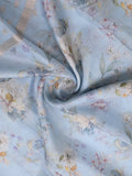 Kota fancy floral printed saree with contrast border and attached printed blouse