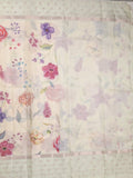 Kota fancy floral printed saree with contrast border and attached printed blouse