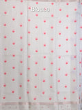 Kota fancy floral printed saree with contrast border and attached printed blouse