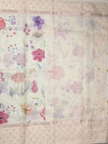 Kota fancy floral printed saree with contrast border and attached printed blouse
