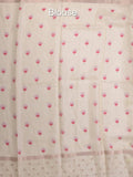 Kota fancy floral printed saree with contrast border and attached printed blouse