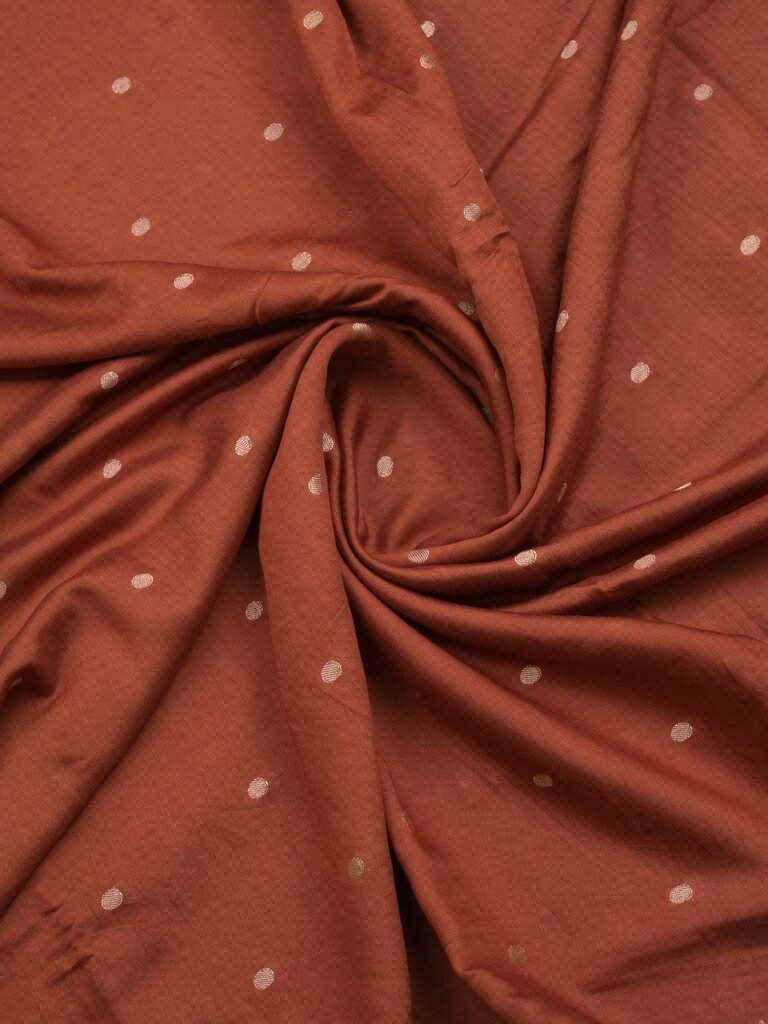 Maheshwari fancy saree allover motifs with short border with contrast pallu and attached blouse
