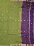 Maheshwari fancy saree allover motifs with short border with contrast pallu and attached blouse