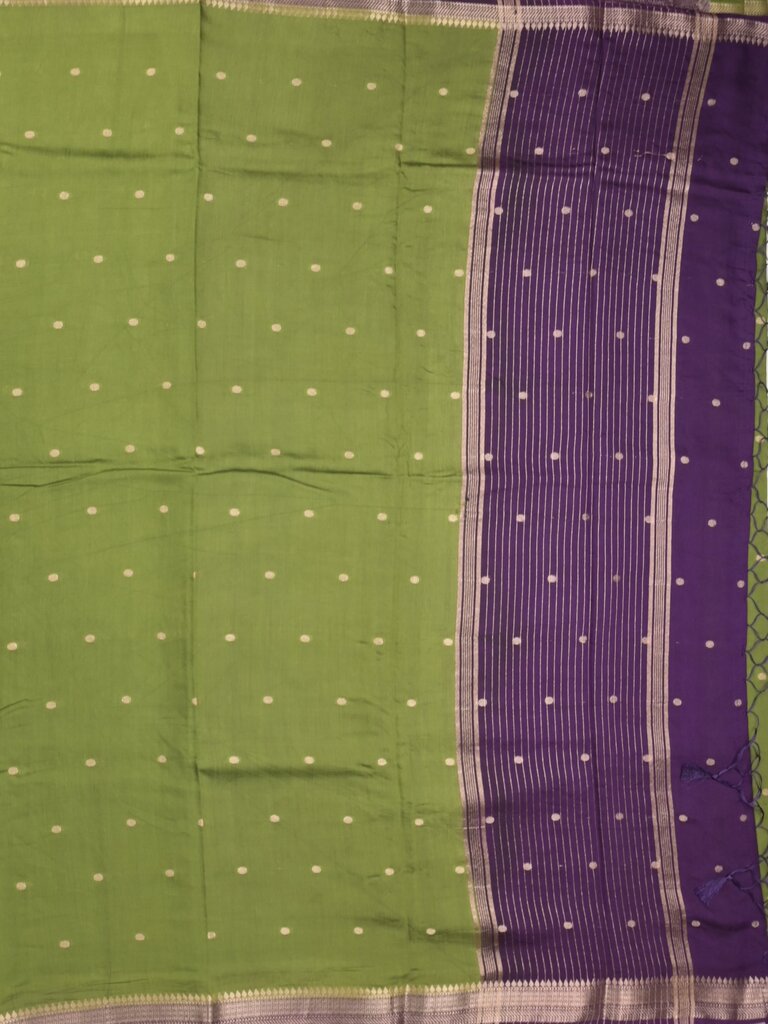 Maheshwari fancy saree allover motifs with short border with contrast pallu and attached blouse
