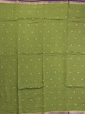 Maheshwari fancy saree allover motifs with short border with contrast pallu and attached blouse