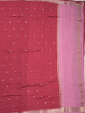 Maheshwari fancy saree allover motifs with short border with contrast pallu and attached blouse