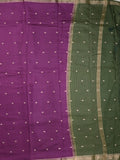 Maheshwari fancy saree allover motifs with short border with contrast pallu and attached blouse