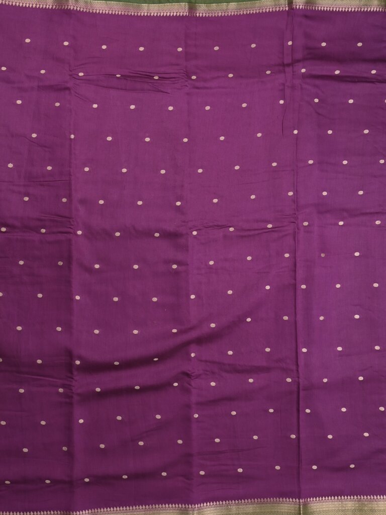 Maheshwari fancy saree allover motifs with short border with contrast pallu and attached blouse