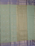 Chanderi fancy saree allover motifs with zari border with attached matching blouse