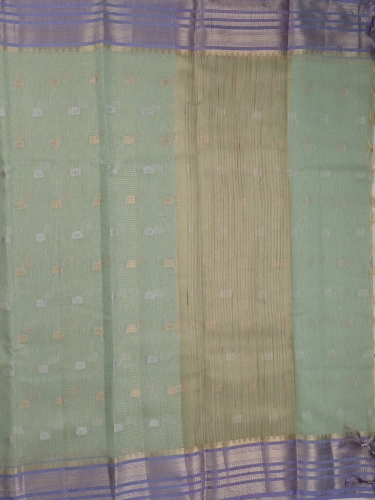 Chanderi fancy saree allover motifs with zari border with attached matching blouse