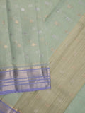 Chanderi fancy saree allover motifs with zari border with attached matching blouse