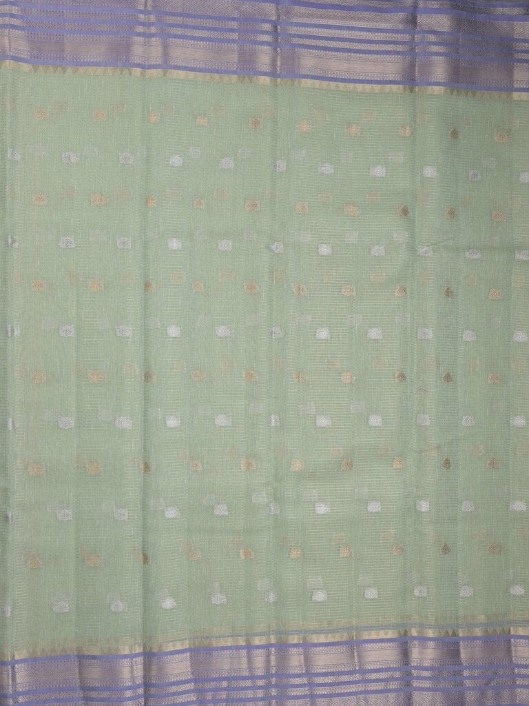 Chanderi fancy saree allover motifs with zari border with attached matching blouse