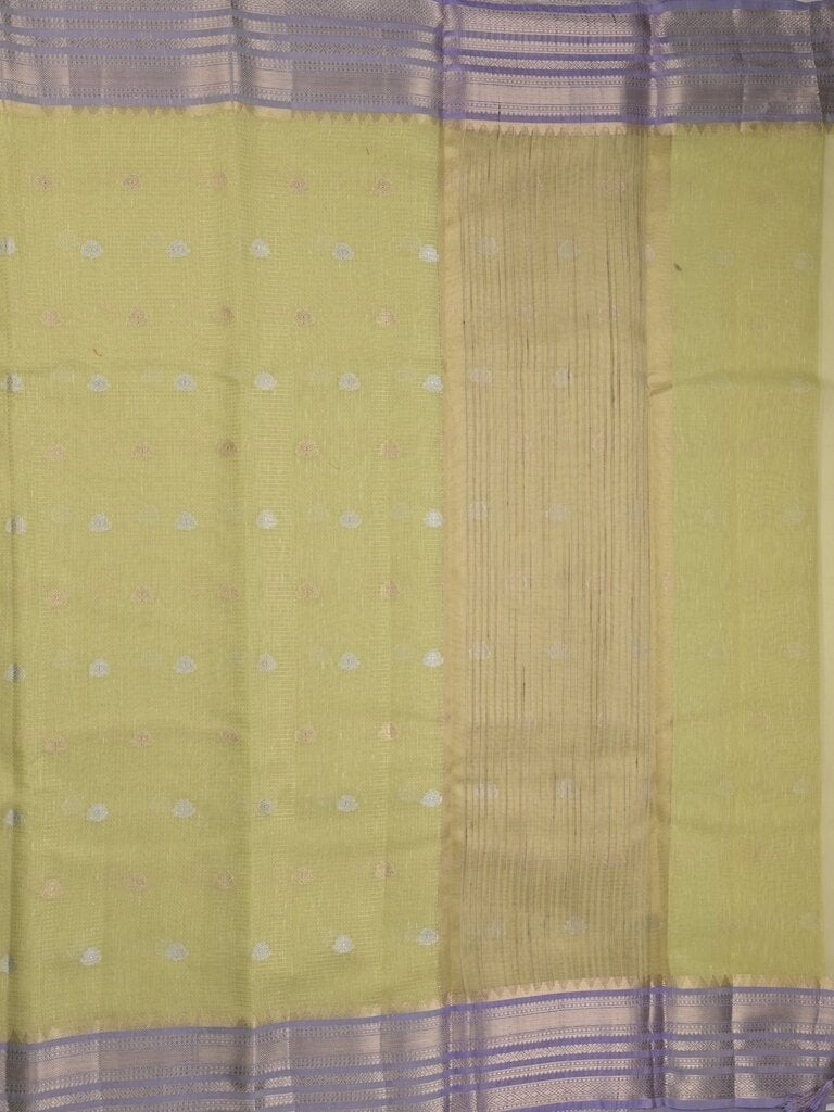 Chanderi fancy saree allover motifs with zari border with attached matching blouse